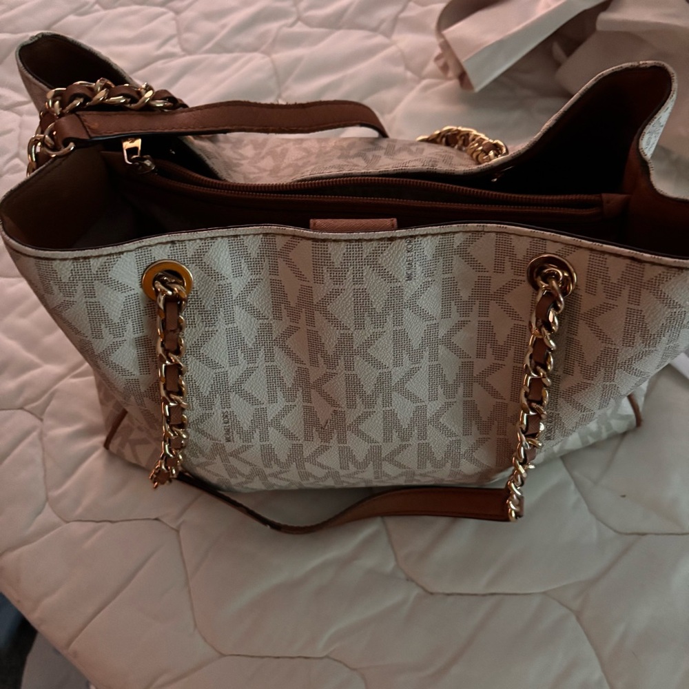 Michael Kors Monogram Cream Tote